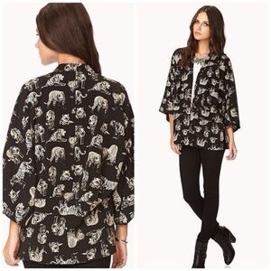 COPY - Bohemian Forever 21 tiger print kimono top Size M